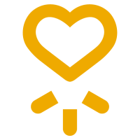 Icône coeur avec rayon